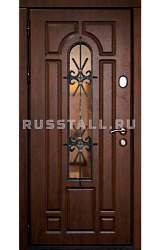 Железная дверь для дачи со стеклом RS2 - Изображение