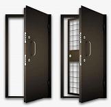 Стальная дверь с решеткой в КХН RS-314 - Изображение