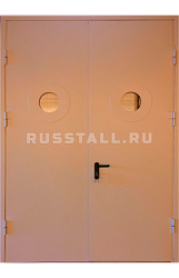Металлическая двухстворчатая дверь RS124 - Изображение